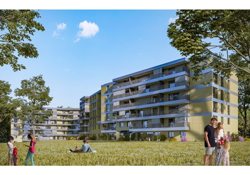 Rendu 3D - Façade Ouest de l'immeuble C1